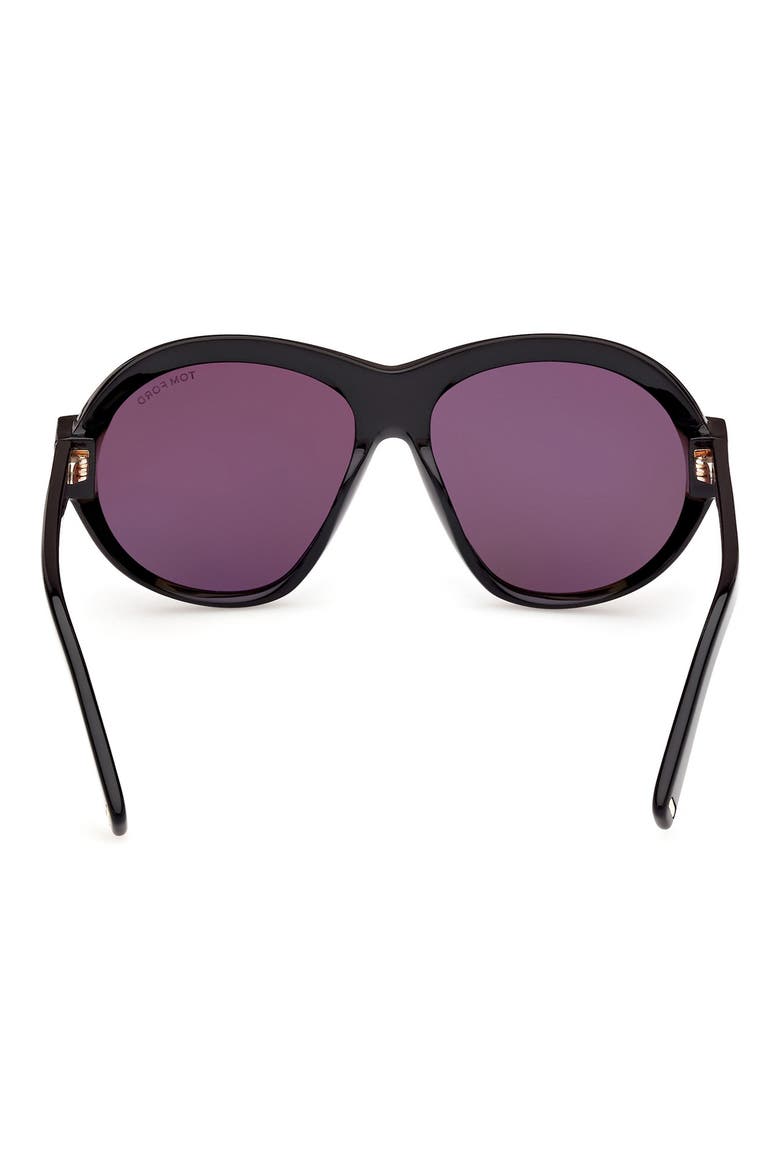Inger 59mm Round Sunglasses, Alternate, color, BLACK ECO / T LOGO