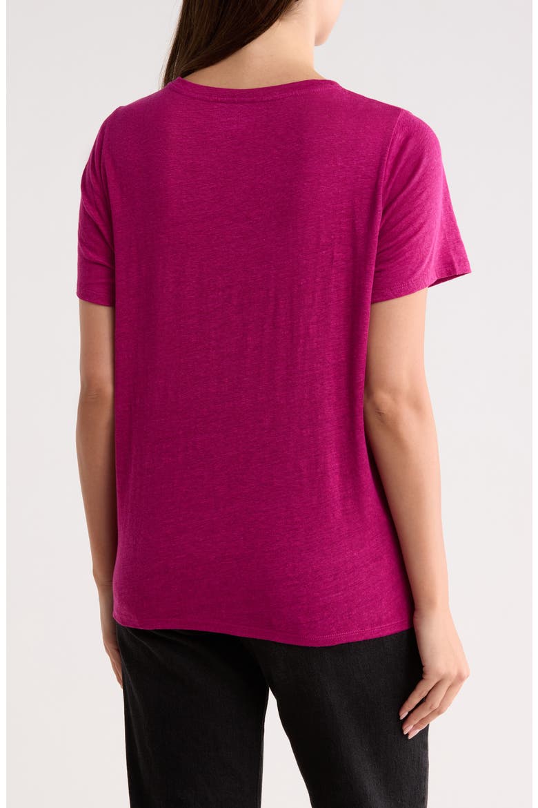 Organic Linen Crewneck T-Shirt, Alternate, color, SANGRIA