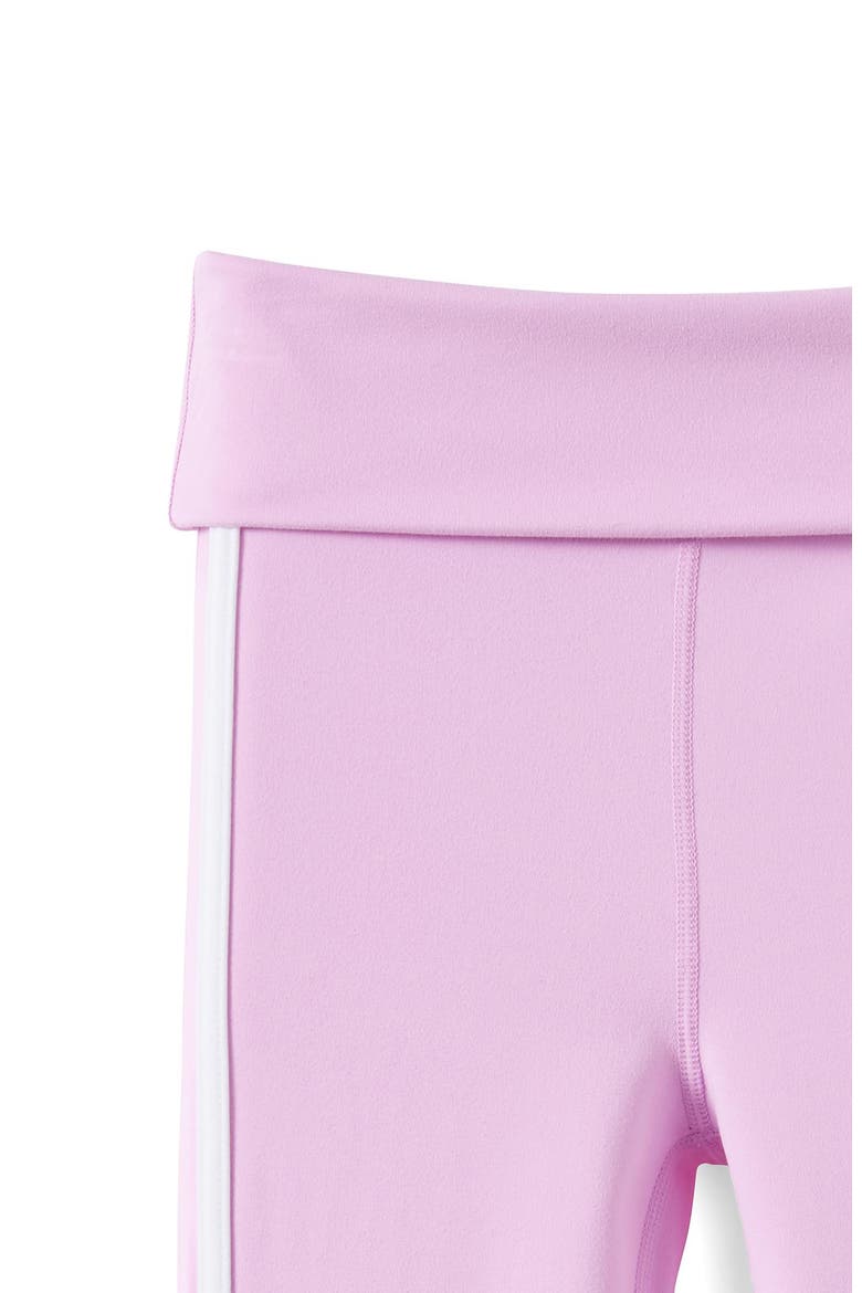 Kid's Soft Stretch Fold Over Flare Legging, Alternate, color, Pale Violet White Stripe