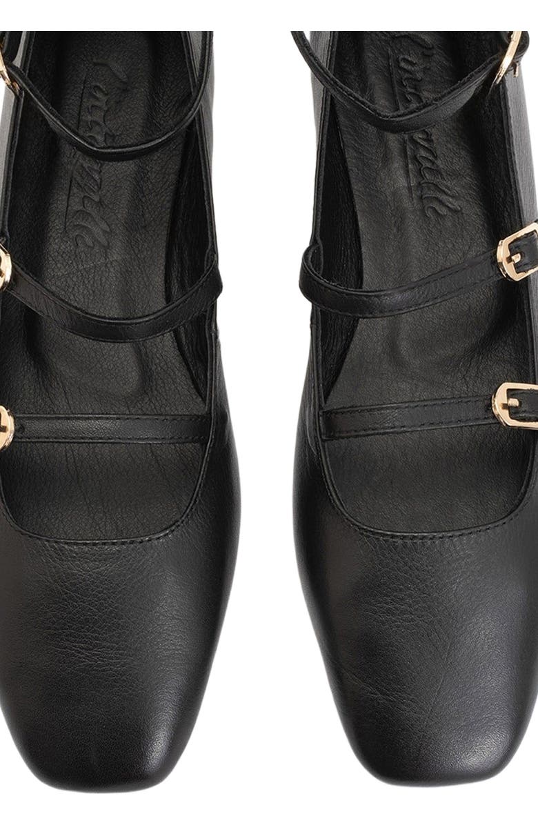 Forever & Always Shoes Serena Leather Mary Jane Flats, Alternate, color, Black Leather