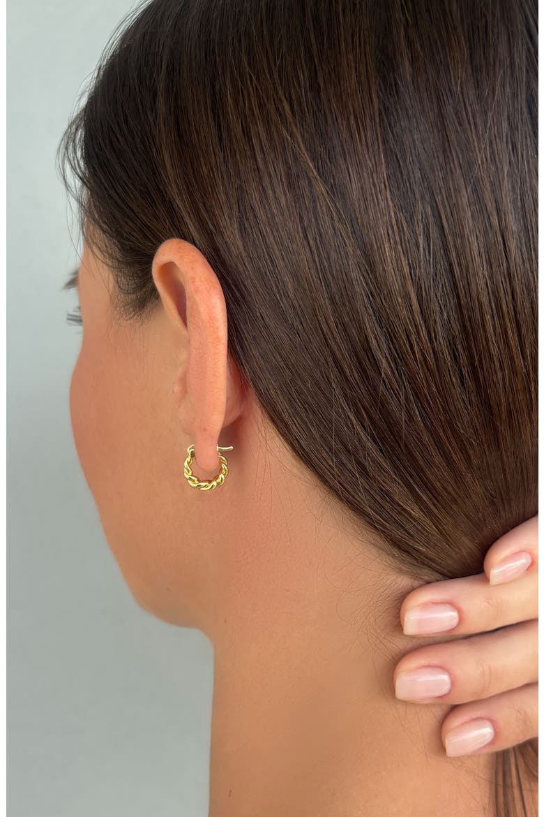 Set of 2 14K Gold Plated Hoop Earrings, Alternate, color, GOLD