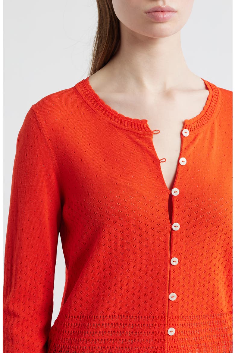 Michelle Pointelle Cardigan, Alternate, color, RED