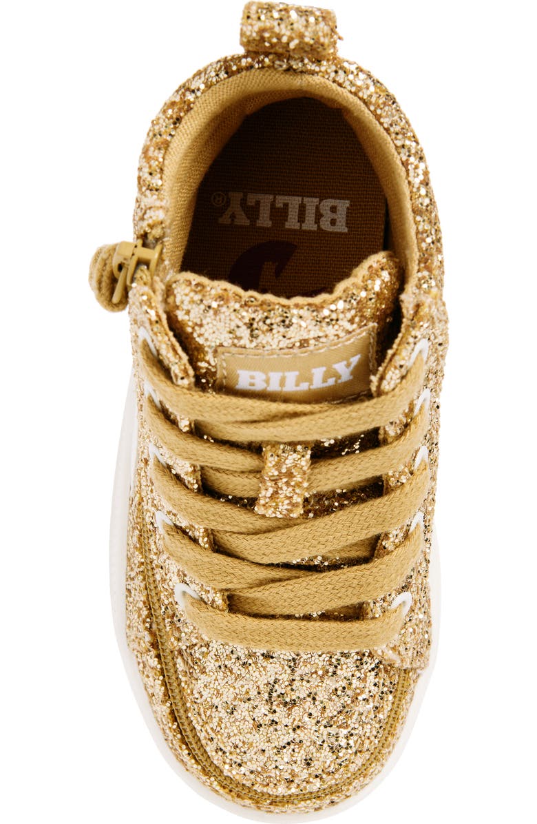 BILLY Footwear Kids' Classic Glitter High Top Sneaker, Alternate, color, Champagne Glitz