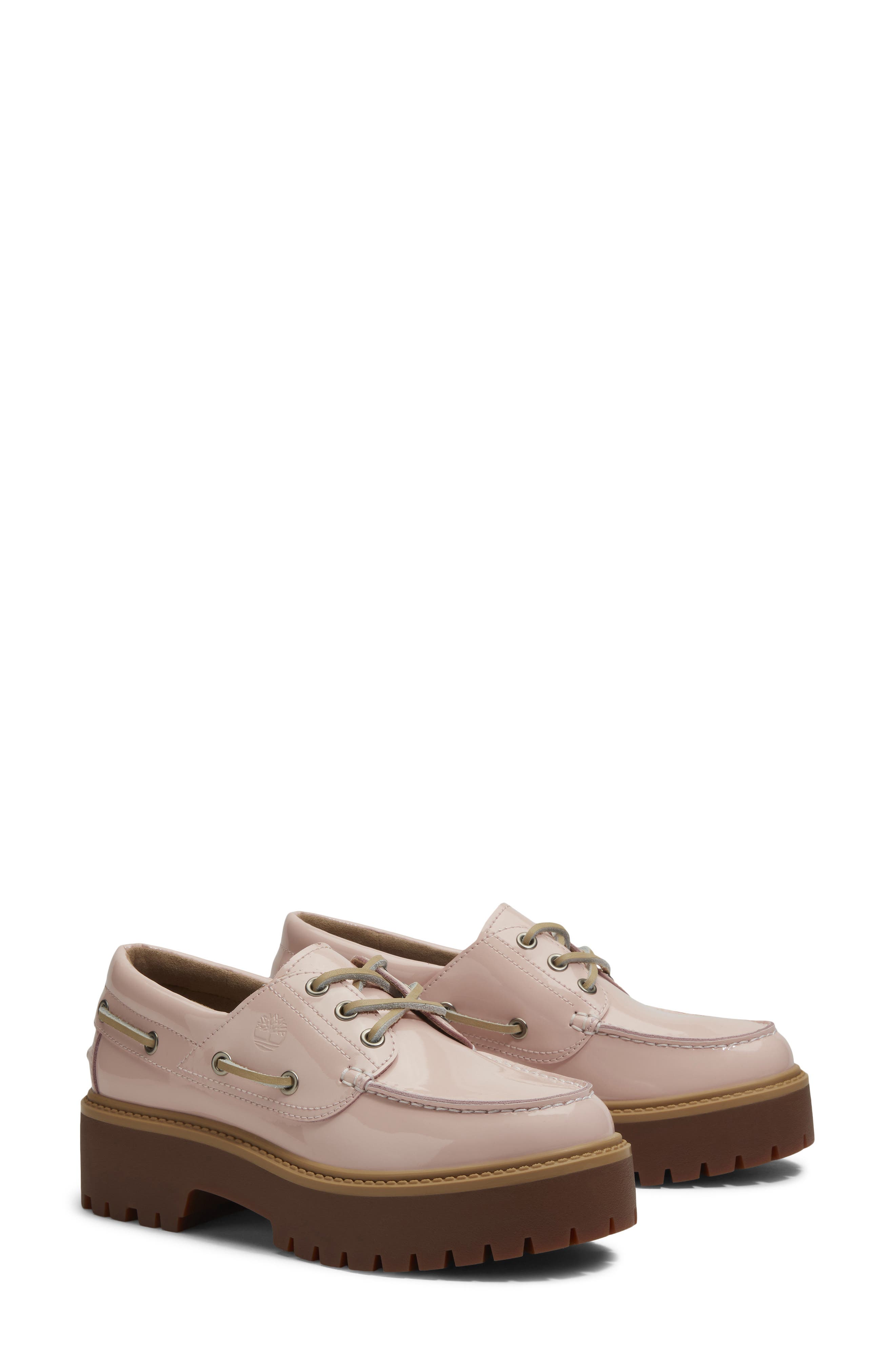 Stone Street Platform Boat Shoe, Alternate, color, LIGHT PINK PATENT LEATHER