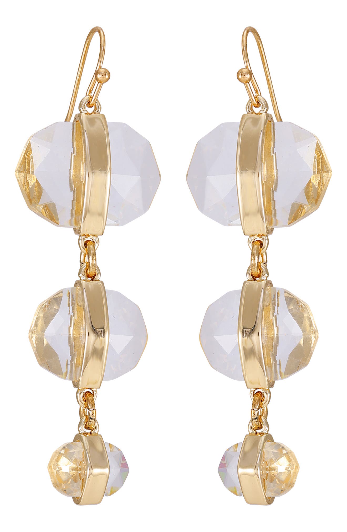 Vince Camuto Clearly Disco Crystal Triple Drop Earrings