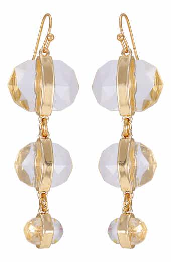 Vince Camuto Clearly Disco Crystal Triple Drop Earrings