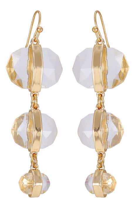 Vince Camuto Clearly Disco Crystal Triple Drop Earrings