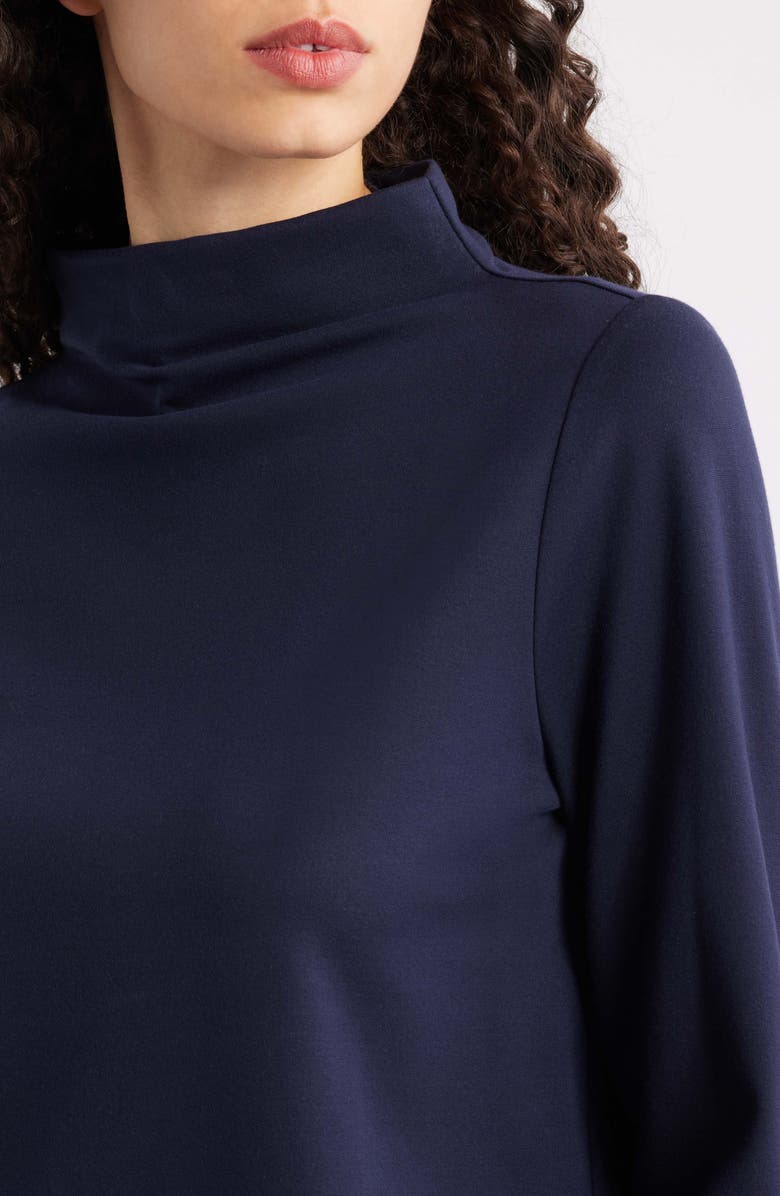 Eileen Fisher Funnel Neck Ponte Top, Alternate, color, Ink