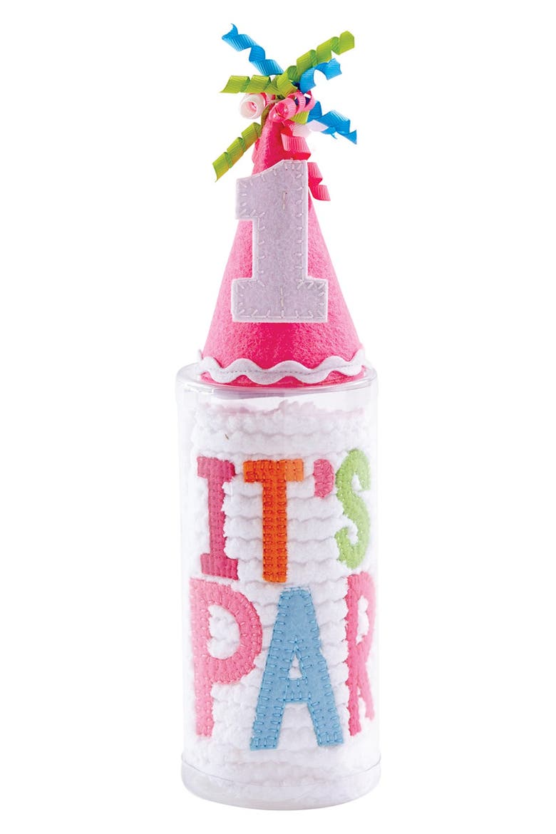 Cake Smashing Bib & Party Hat Set, Main, color, WHITE