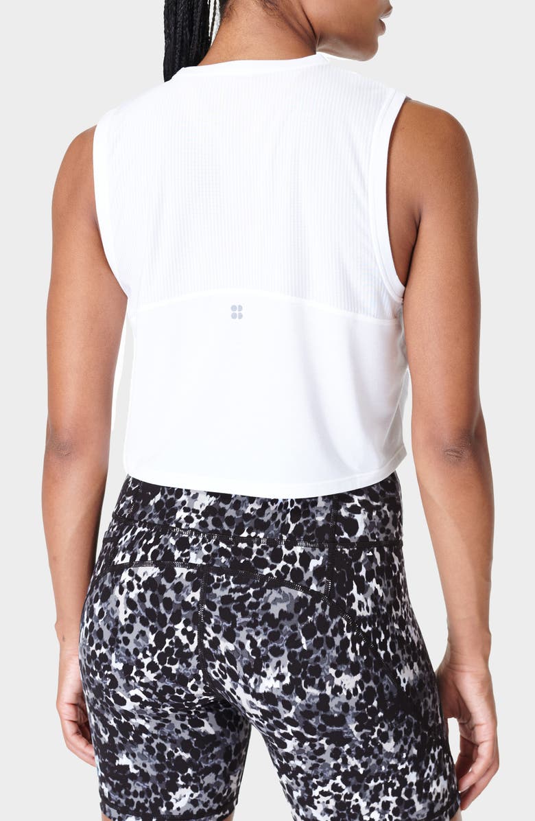 Sweaty Betty Breathe Easy Crop Seamless Muscle Tank, Alternate, color, White