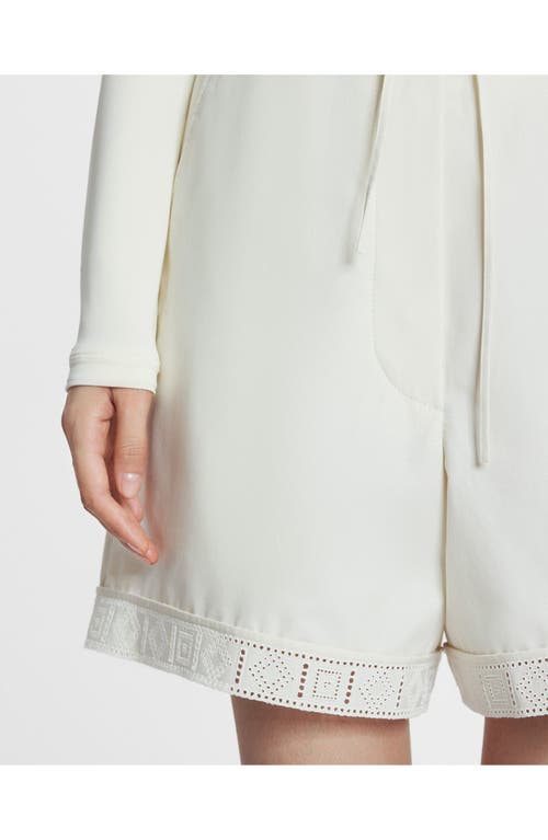 Lanvin Cotton Peplum Shorts In Off White