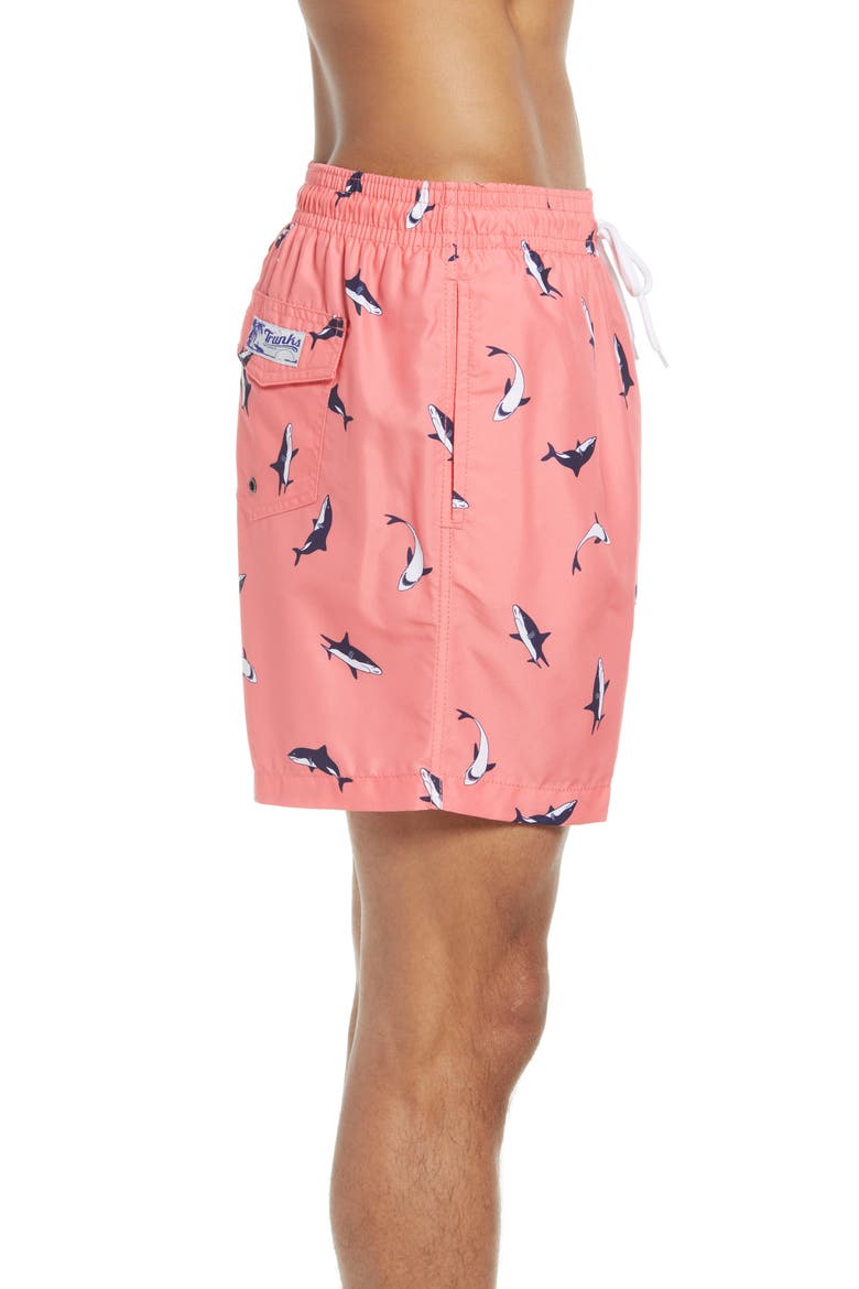 Sano Swim Trunks, Alternate, color, DUSTY CORAL MINI SHARKS
