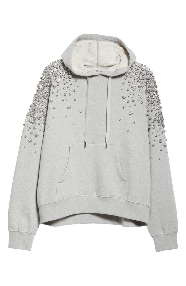 Golden Goose Journey Collection Crystal Embellished Cotton French Terry Hoodie, Alternate, color, 