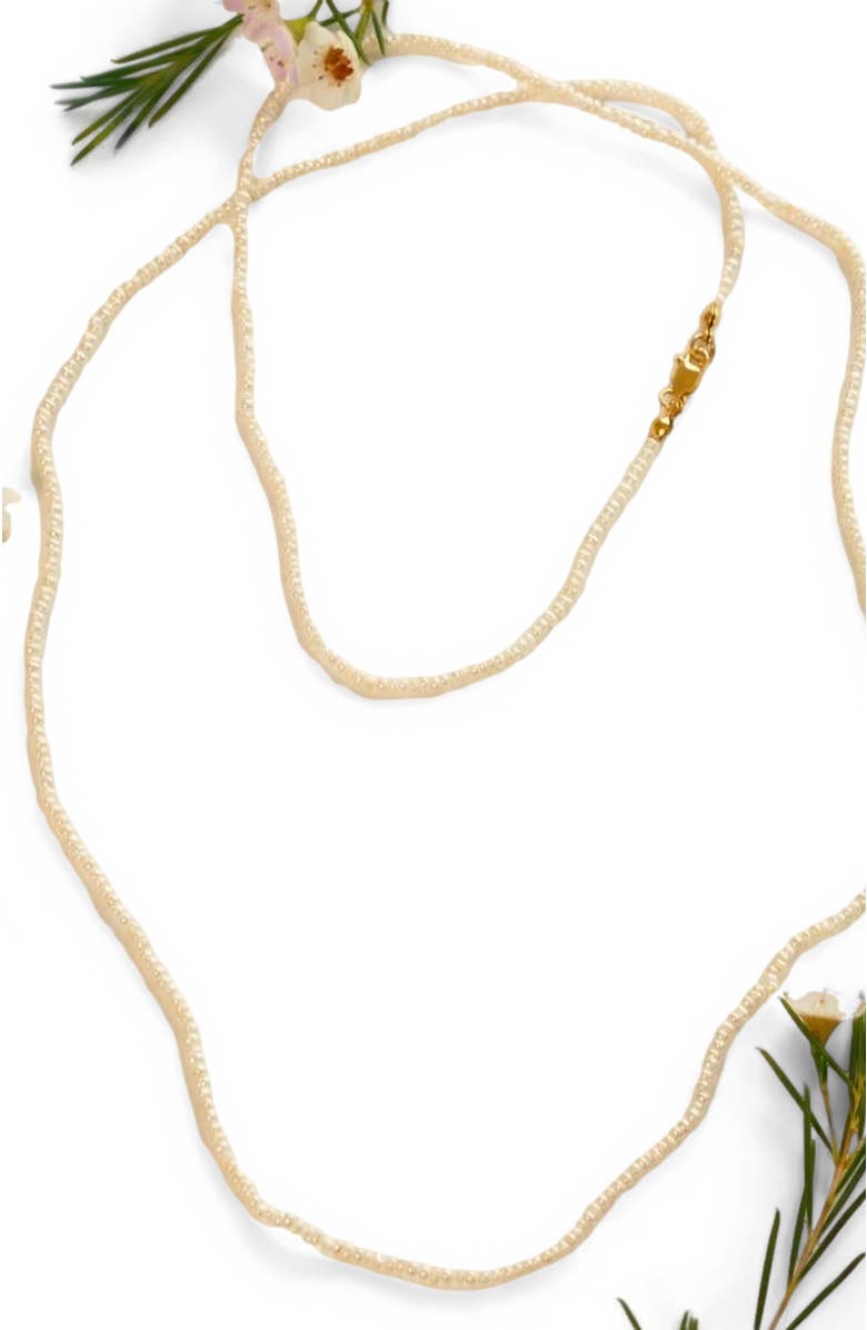 Mantra I Am Abundant Pearl Chain, Alternate, color, Pearl