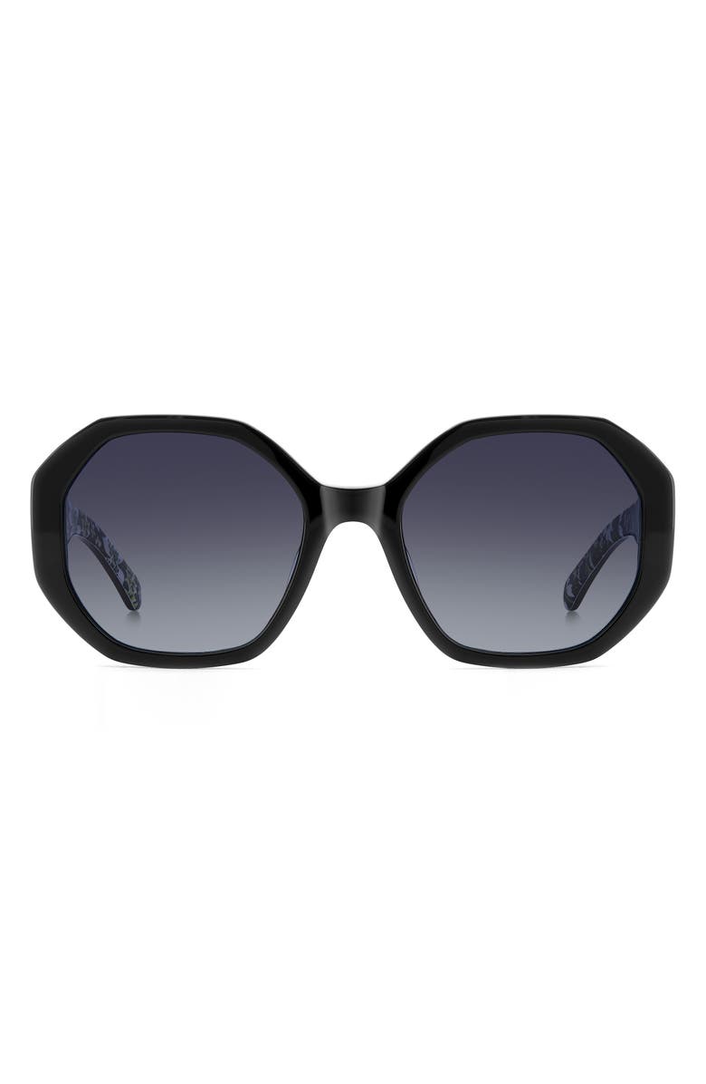 Kate Spade New York flynnie 54mm geometric sunglasses, Main, color, Black/ Dark Grey