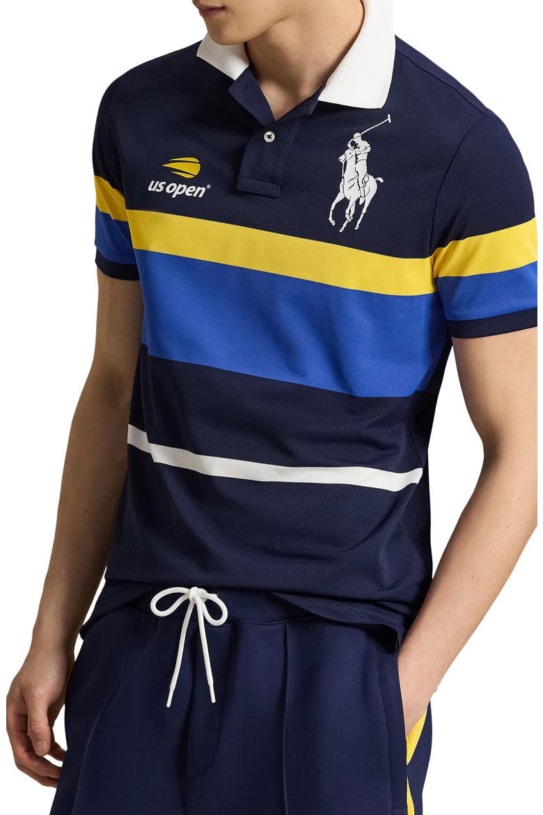US Open Ball Crew Stripe Polo Shirt, Main, color, NAVY MULTI
