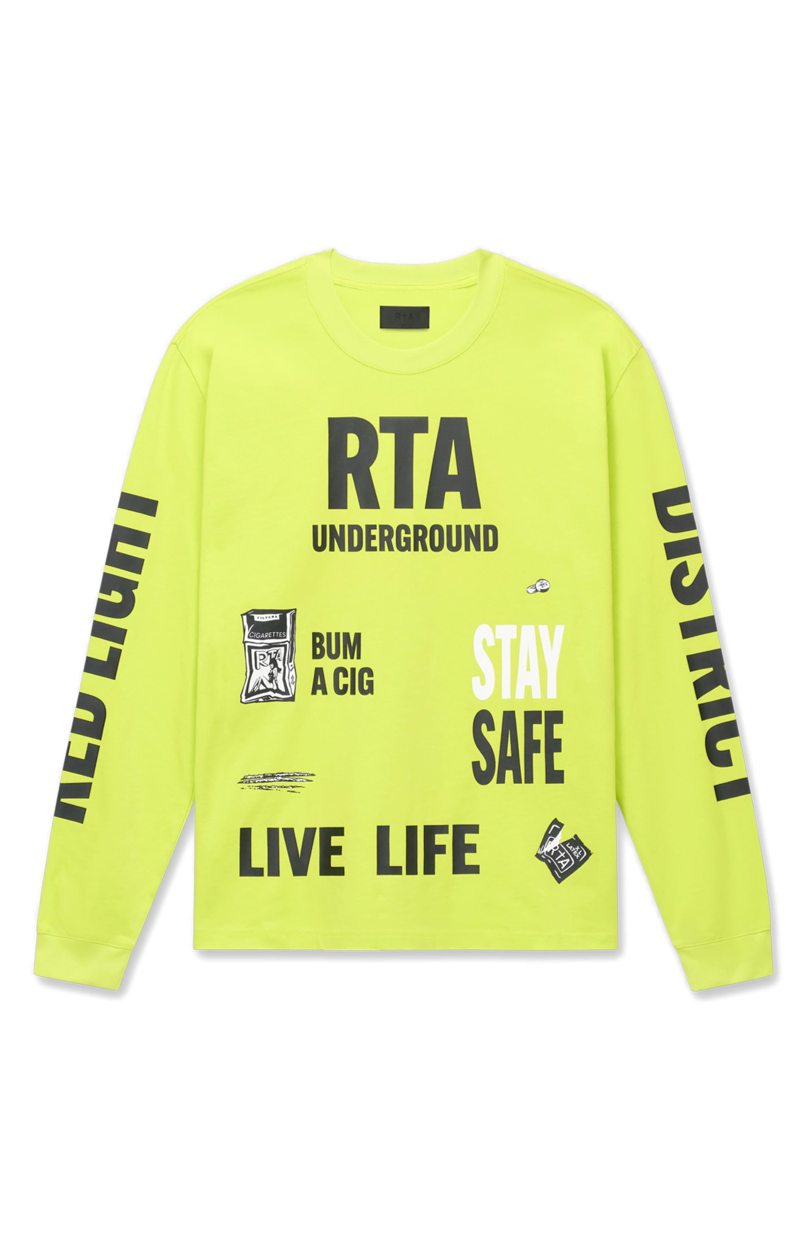 RtA Lawrence Long Sleeve Cotton Graphic T-Shirt