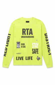 RtA Lawrence Long Sleeve Cotton Graphic T-Shirt