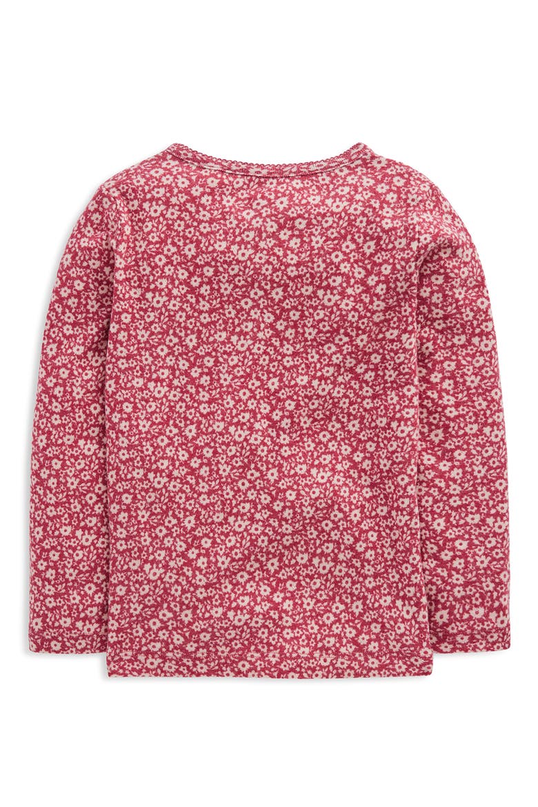 Kids' Long Sleeve Henley Pointelle Top, Alternate, color, PINK FLORAL