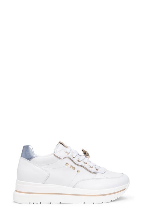 Nerogiardini Crystal Embellished Lace-up Sneaker In White