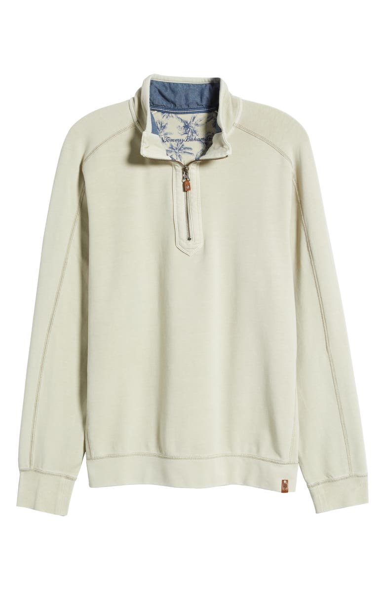 Tommy Bahama French Terry Half Zip Pullover, Alternate, color, Warm Mist