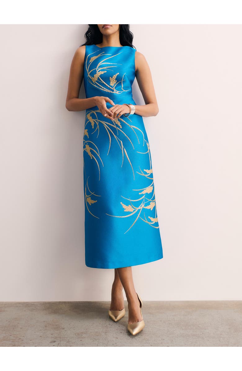 The Fold Eden Jacquard Dress, Alternate, color, Blue
