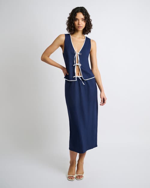 Onia Air Linen Tank Top In Blue
