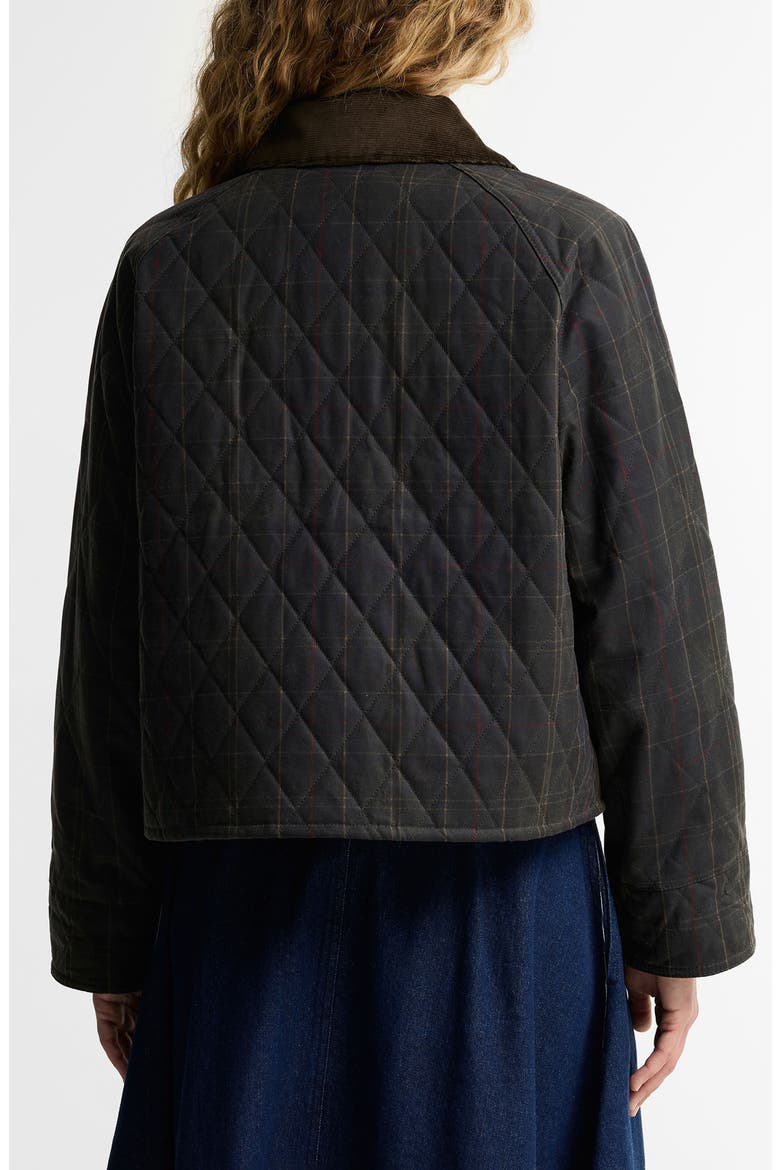 Tartan Reimagined Icon Quilted Waxed Cotton Jacket, Alternate, color, OLIVE/ CLASSIC