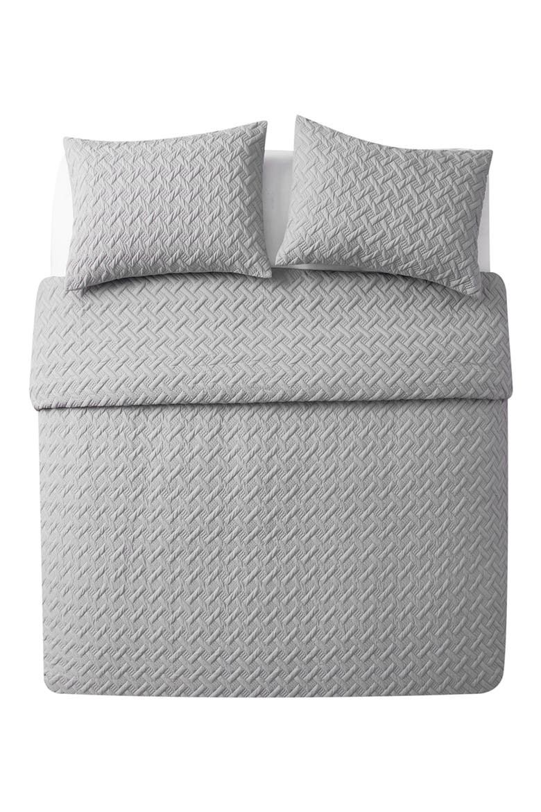 Nina Embossed Comforter Set, Main, color, GREY