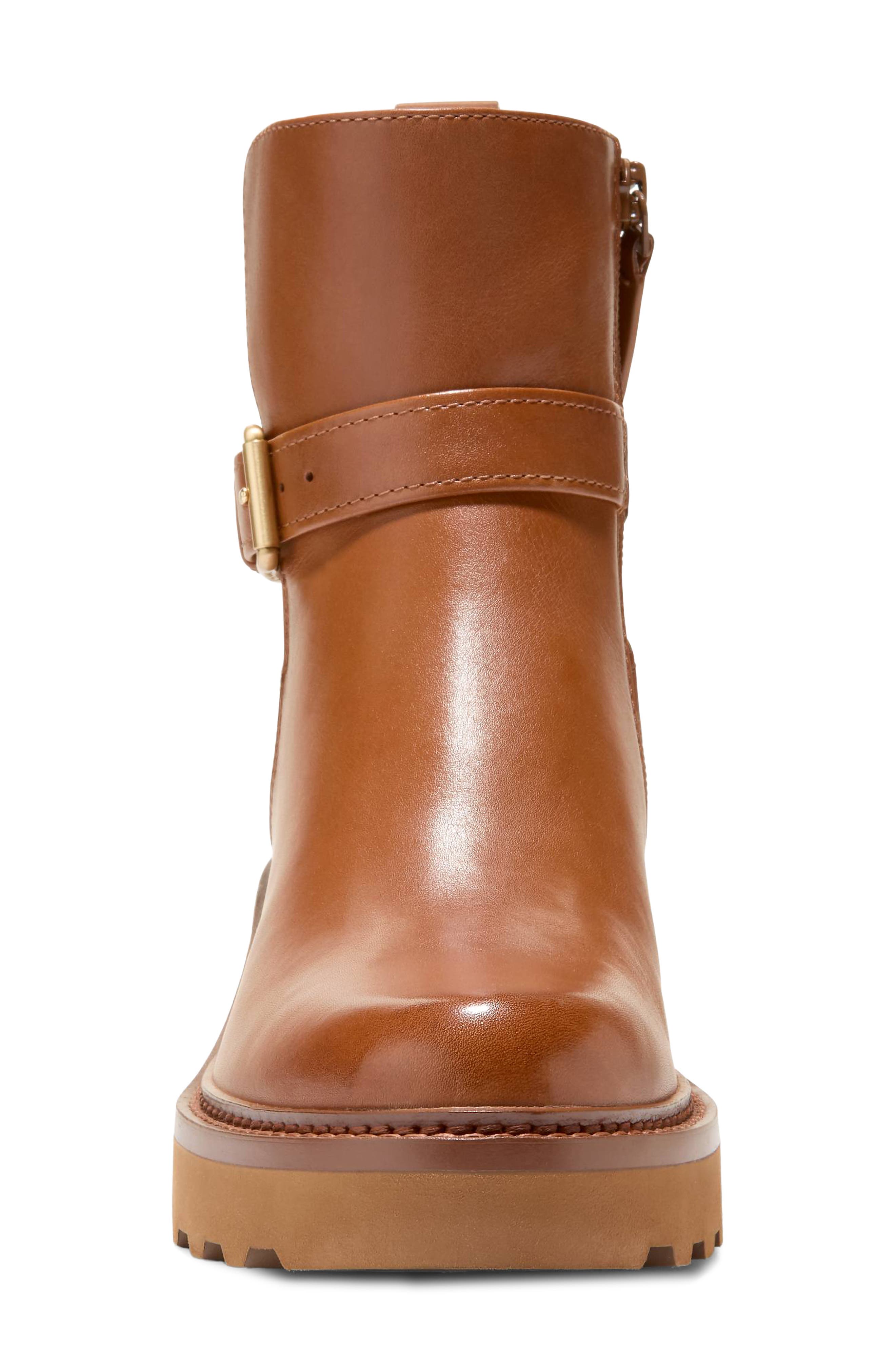 Solene Lug Buckle Bootie, Alternate, color, BRITISH TAN LEATHER