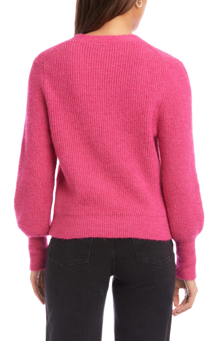 FIFTEEN TWENTY Kennedy Balloon Sleeve Cardigan, Alternate, color, Hot Pink