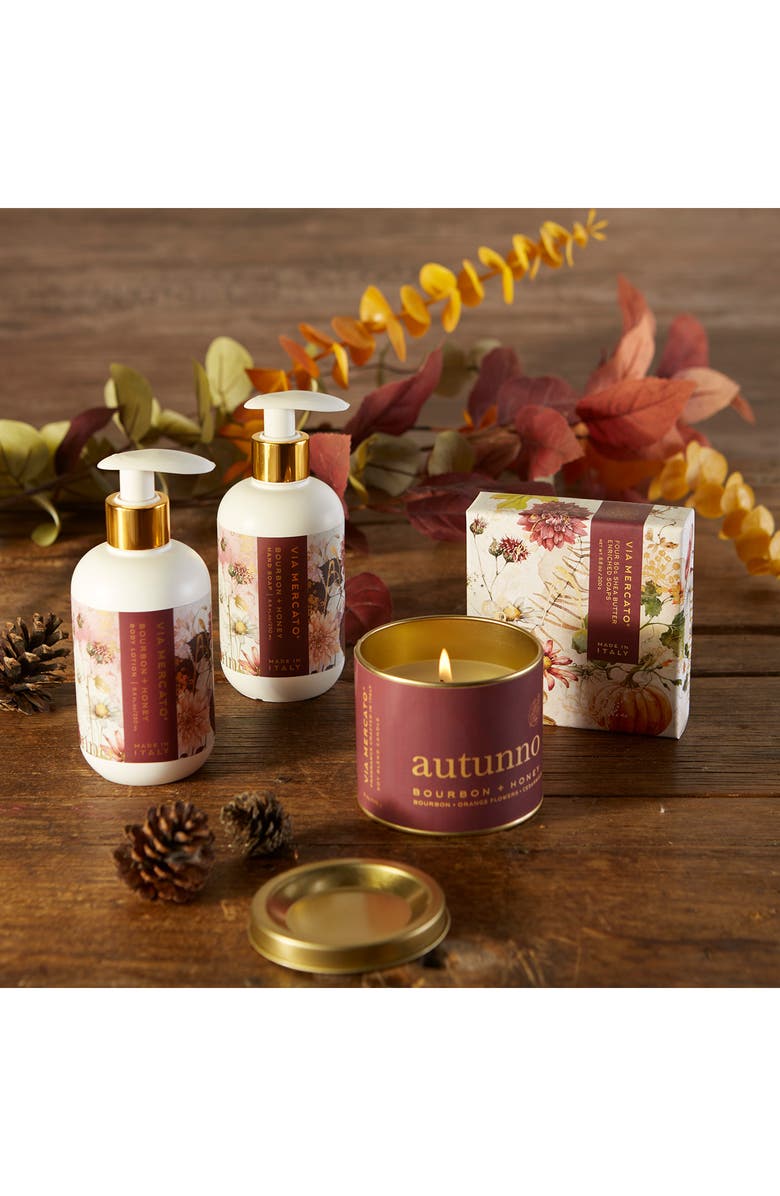VIA MERCATO Autunno Bourbon & Honey Candle, Alternate, color, Merlot