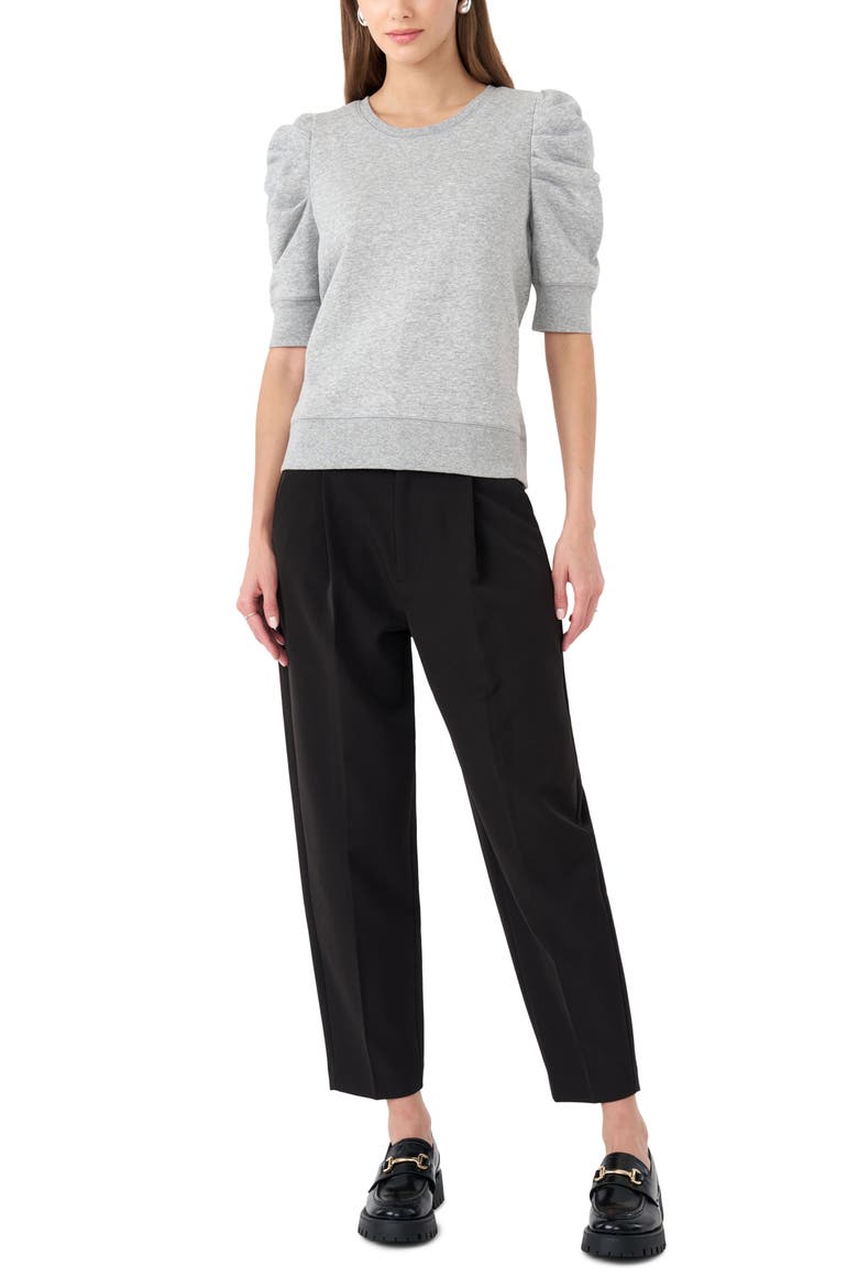 Janine Puff Sleeve Sweatshirt, Alternate, color, HEATHER GREY