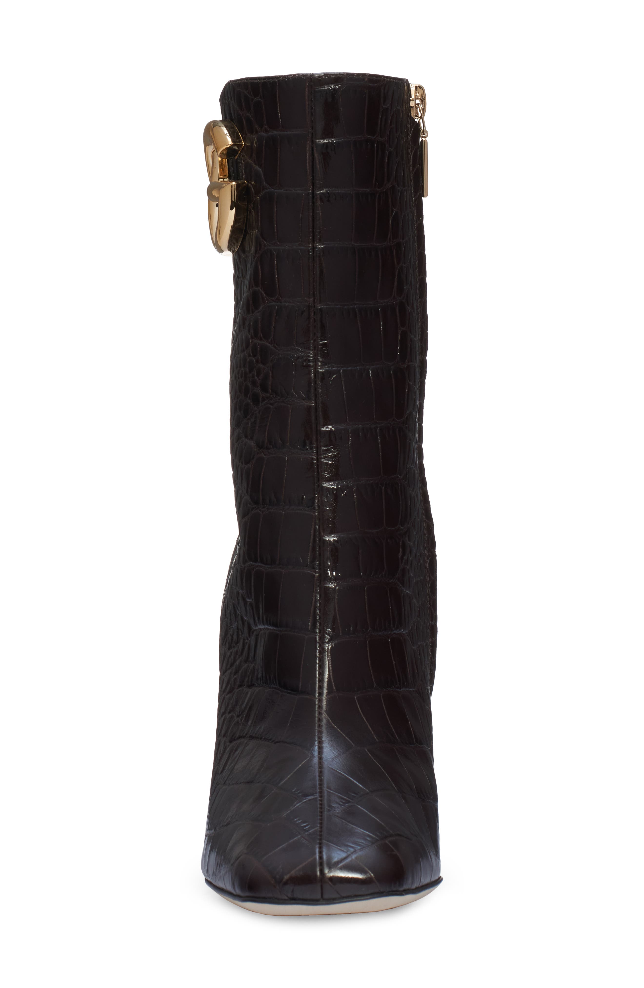 Dolce&Gabbana Jackie Croc Embossed Bootie, Alternate, color, 