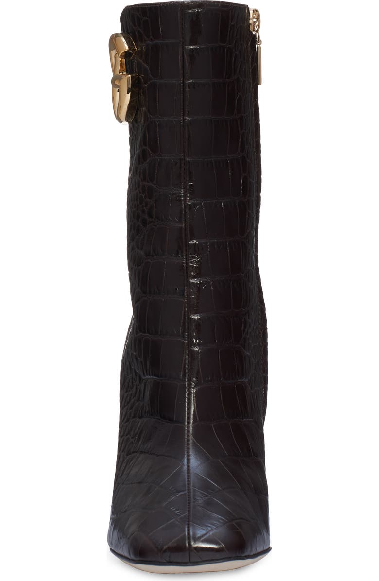 Dolce&Gabbana Jackie Croc Embossed Bootie, Alternate, color,