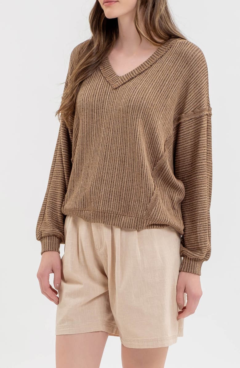 Blu Pepper V-Neck Chenille Top, Alternate, color, 