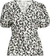 Loveappella Animal Print Wrap Top