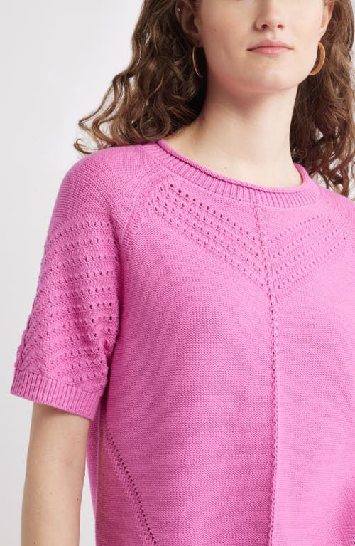 Treasure & Bond Pointelle Short Sleeve Cotton Sweater