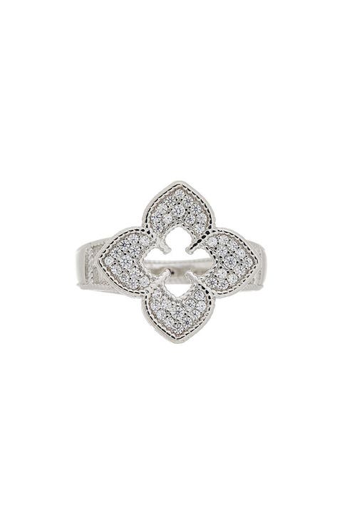 Cubic Zirconia Quatrefoil Ring
