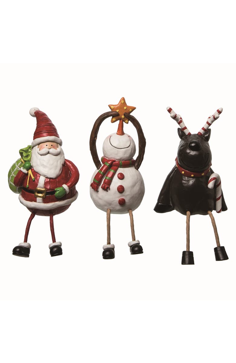 Transpac Christmas Resin Love Peace Shelf Sitter Set of 3 Decorations, Main, color, Multi