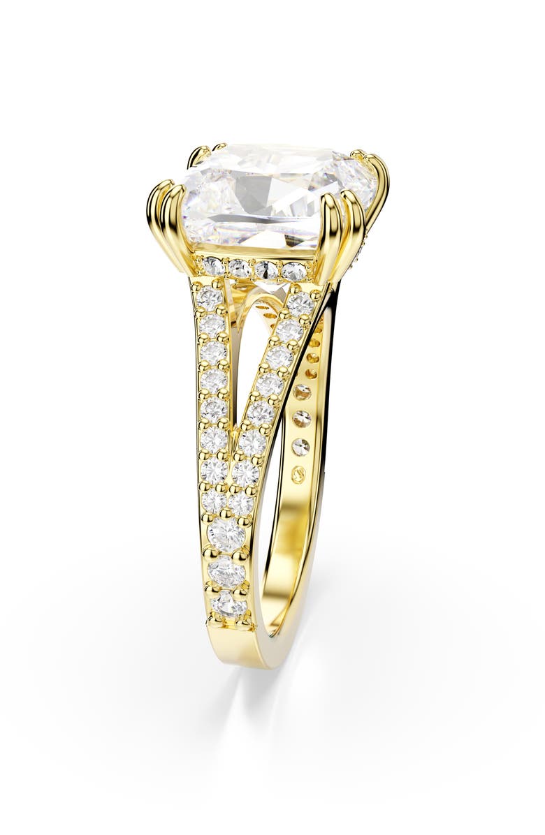 Swarovski Stilla Crystal Cocktail Ring, Alternate, color, White/ Gold