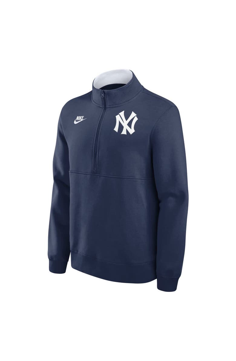 Nike Men's Nike Navy New York Yankees Cooperstown Collection Fleece Half-Zip Pullover, Alternate, color, 