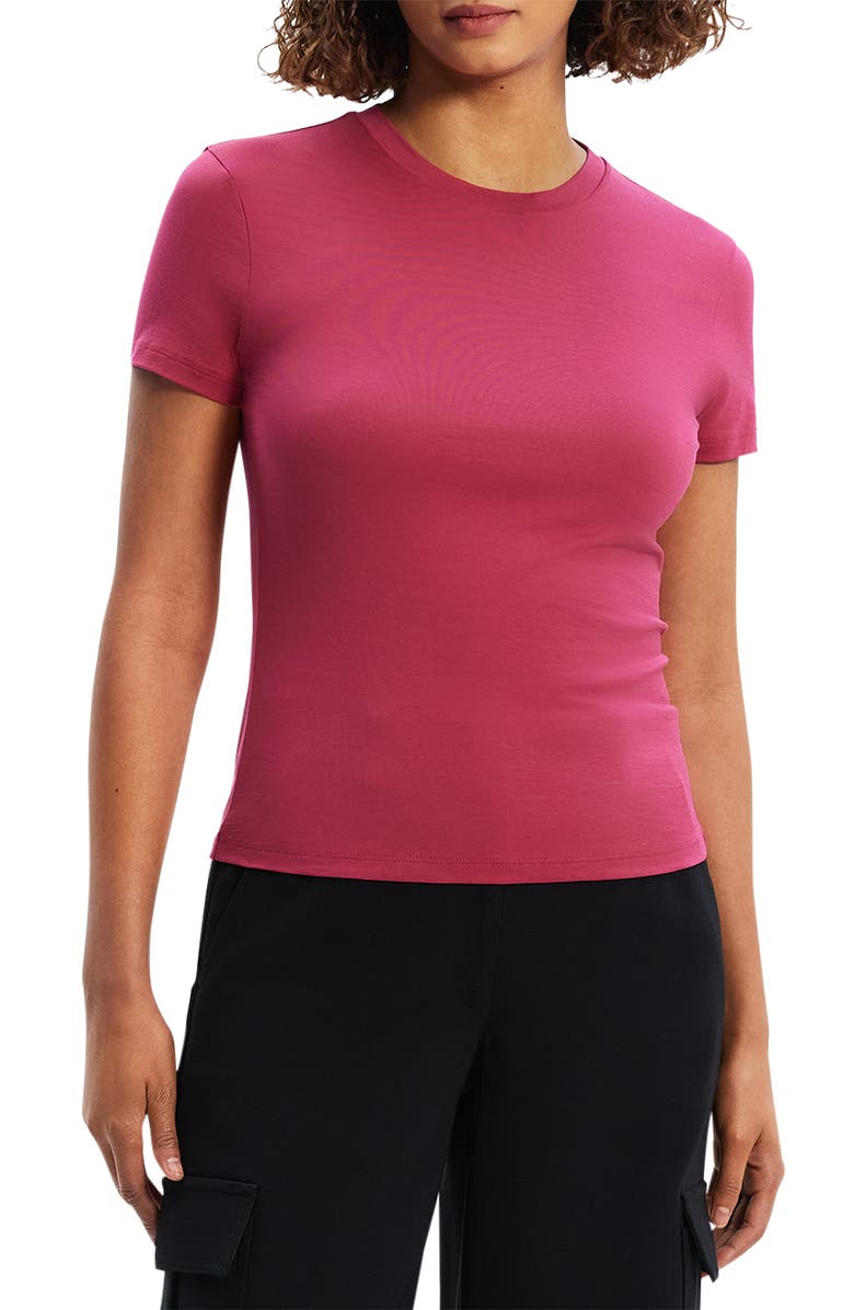 Theory Tiny Apex Organic Pima Cotton T-Shirt, Main, color, Deep Rose
