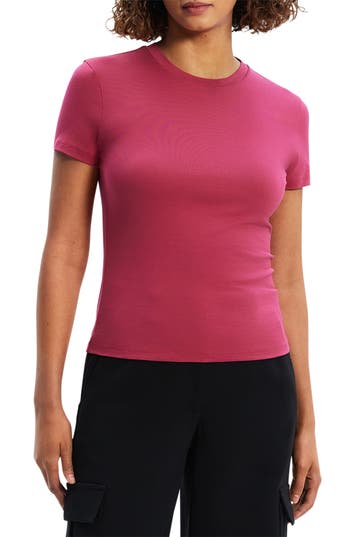 Theory Tiny Apex Organic Pima Cotton T-shirt In Pink