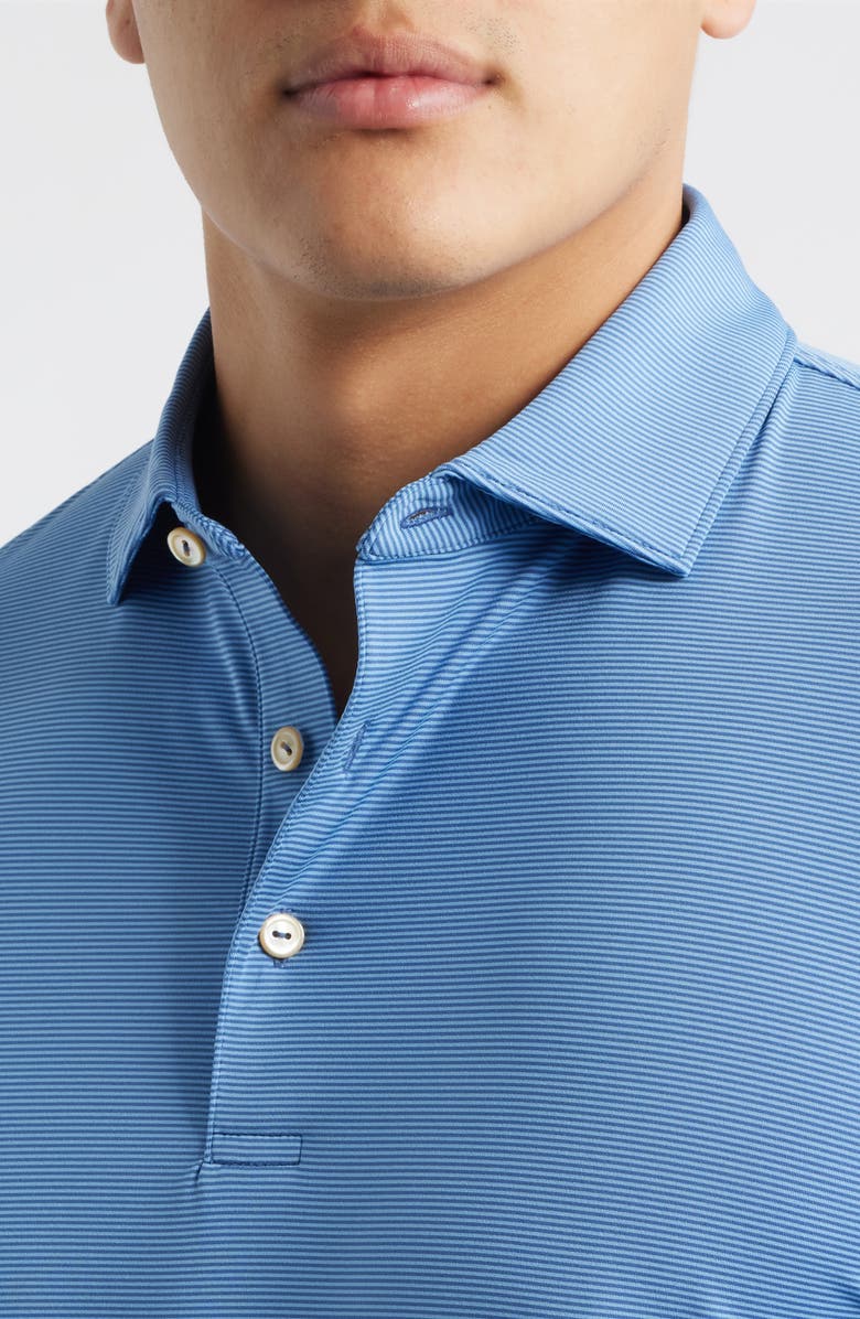 Peter Millar Jubilee Stripe Long Sleeve Performance Golf Polo, Alternate, color, Windsor Blue / Bluebird