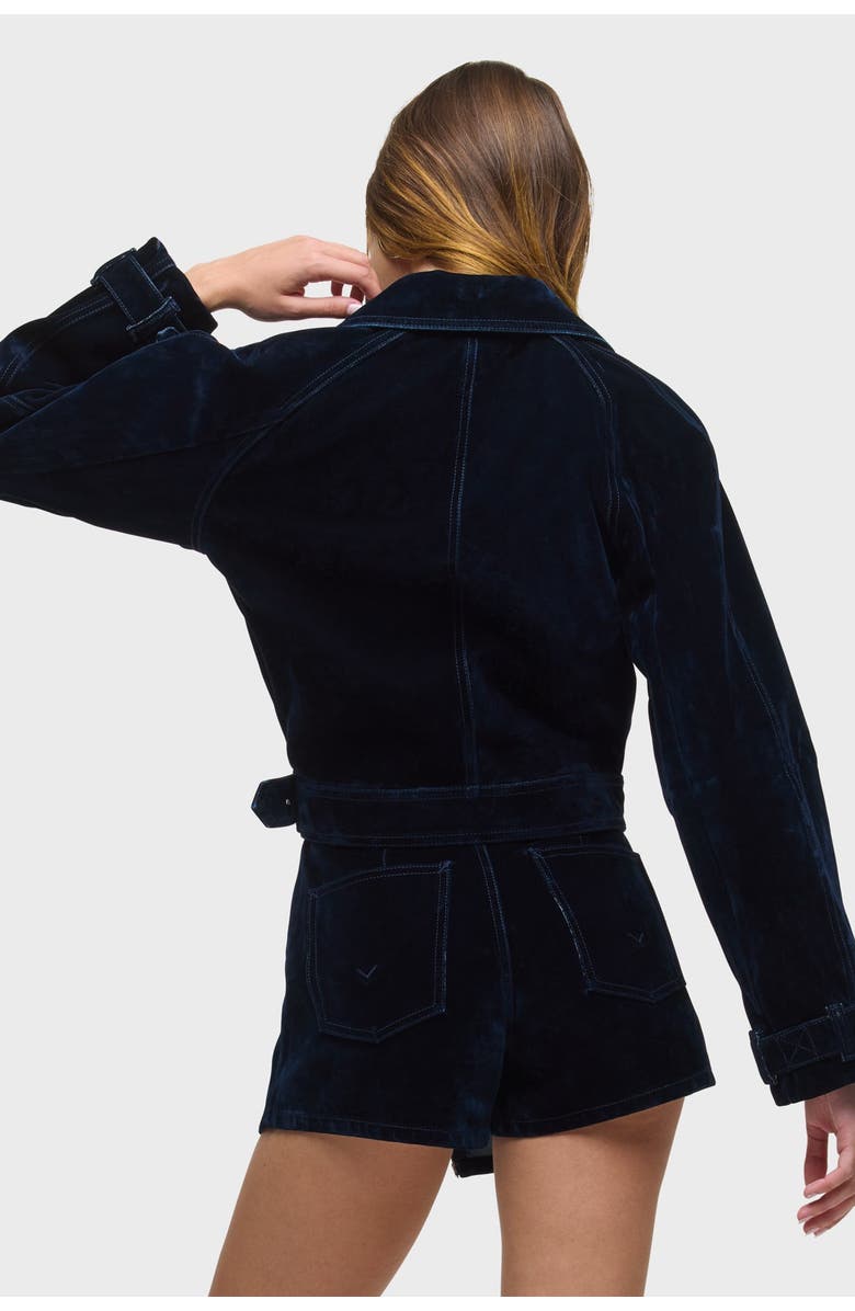 Hudson Jeans Raglan Moto Jacket, Alternate, color, Indigo Flocking