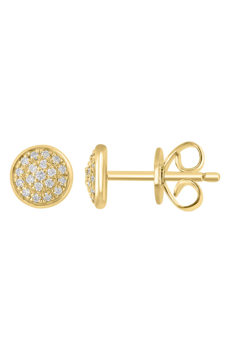 EFFY Diamond Pavé Button Stud Earrings, Alternate, color, Silver/ 18K Gold/ Diamond