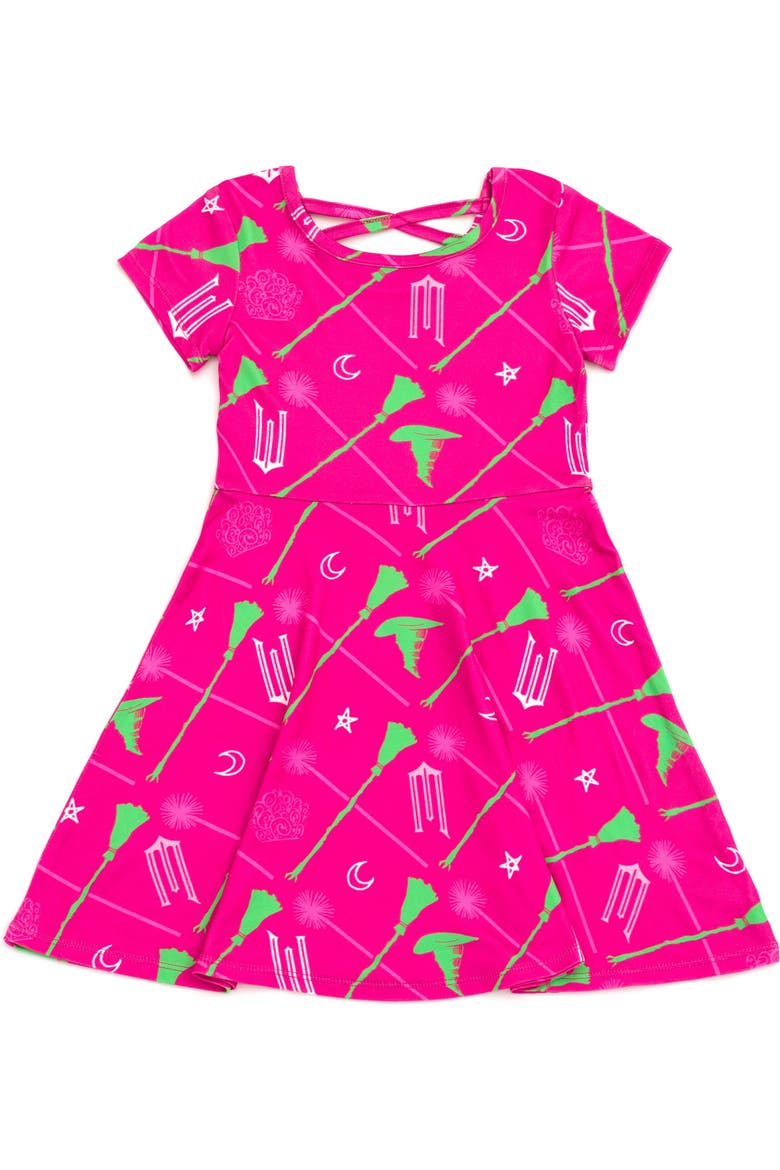 2-Pack Skater Dresses, Alternate, color, Wicked Pink Green