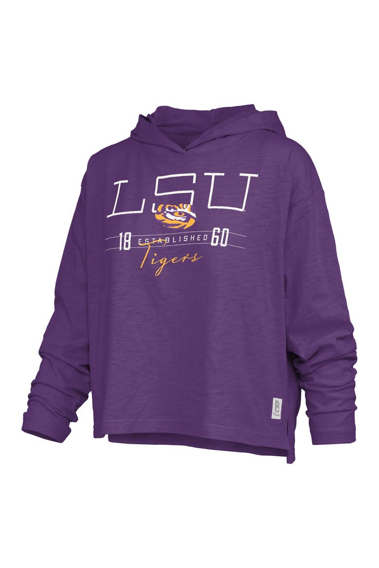 Women's Pressbox  Purple LSU Tigers Castillo Slub Waist Length Long Sleeve Hooded T-Shirt, Alternate, color, Purple