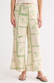 DRESS TO Border Print Pants